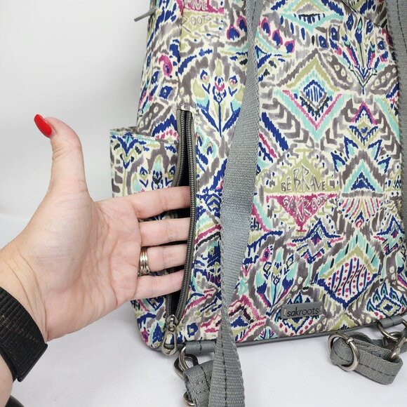 Sakroots Loyola Convertible Backpack Adjustable Straps Multi Pocket Bag - Picture 4 of 11